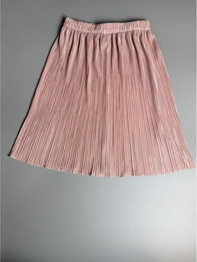 Kids Pink Pleated Skirt, Soft Blush Mini Skirt, Elastic Waist Skirt, Flowy Skirt